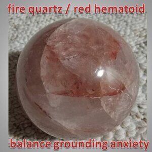 ❤️ 84mm hematoid / fire crystal Sphere ANXIETY balance GROUNDING 2